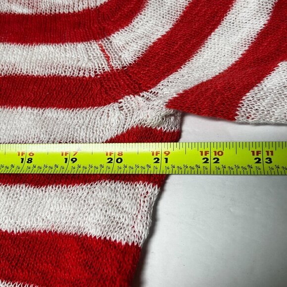 Fresh Produce Pullover Hoodie Womens Size M/L White Red Strip Long Sleeve Casual - Picture 5 of 7